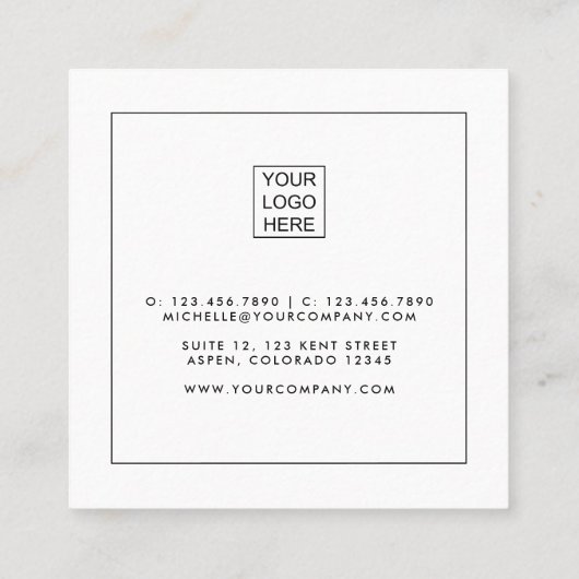 Visitekaartje Agate Square (Achterkant)