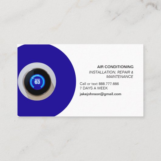 Visitekaartje airconditioningsdiensten (Achterkant)