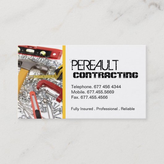 VISITEKAARTJE ALGEMENE CONTRACTOR (Voorkant)