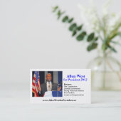 visitekaartje, Allen West voor President 2012 Visitekaartje (Staand voorkant)