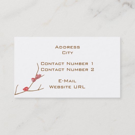 Visitekaartje amandelbloemen (Achterkant)