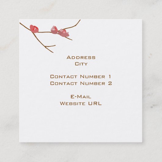 Visitekaartje amandelbloemen (Achterkant)