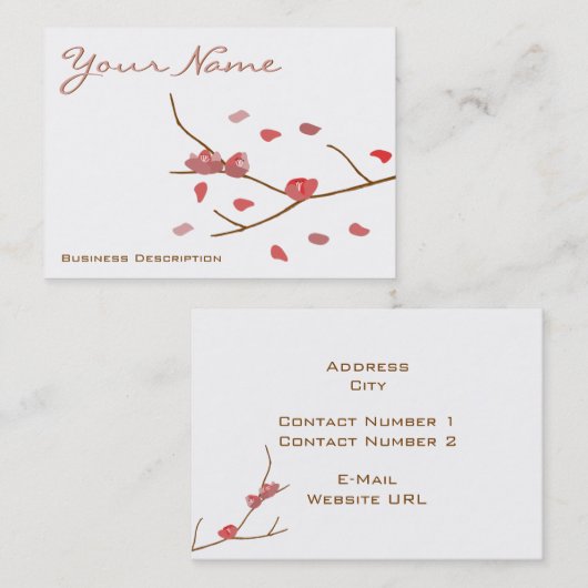 Visitekaartje amandelbloemen (Voorkant / Achterkant)