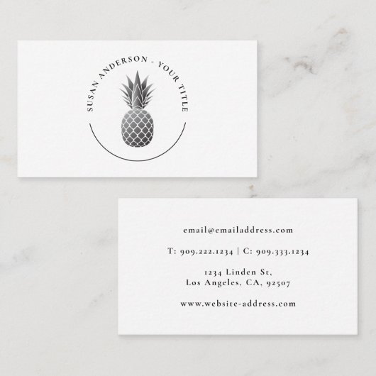 Visitekaartje anananas (Voorkant / Achterkant)