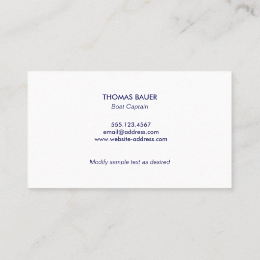 Visitekaartje  Anchor Charter Boat (Achterkant)