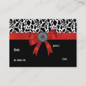 Visitekaartje Animal Print Zwart Wit Rood Bow (Achterkant)