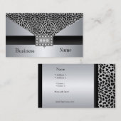 Visitekaartje Animal Skin Silver Black (Voorkant / Achterkant)