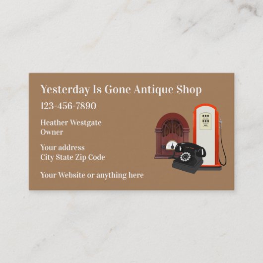 Visitekaartje Antiek en verzamelobjecten (Voorkant)