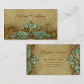 Visitekaartje Antiek Verdigris Wedding Planner (Voorkant / Achterkant)