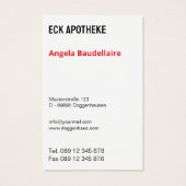 Visitekaartje Apotheek (Achterkant)