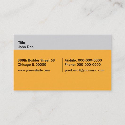 Visitekaartje architect (Achterkant)