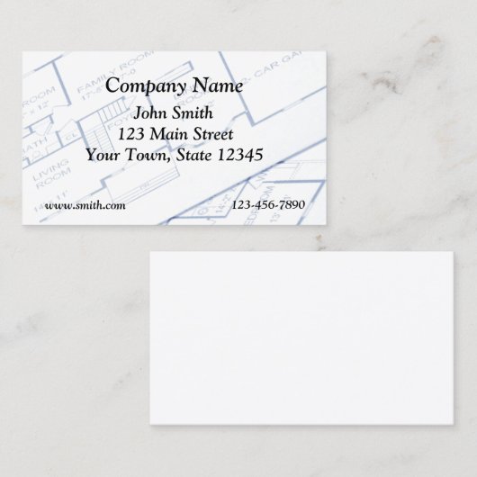 Visitekaartje architect (Voorkant / Achterkant)