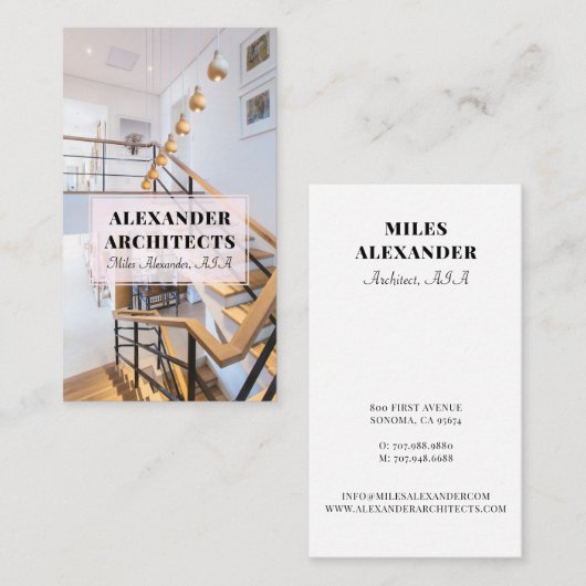 Visitekaartje architect (Voorkant / Achterkant)