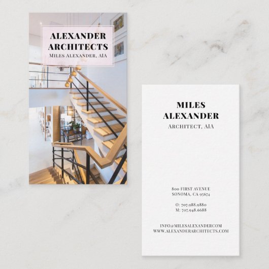 Visitekaartje architect (Voorkant / Achterkant)