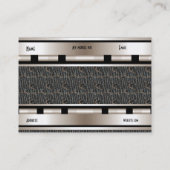 Visitekaartje Art Deco Black Cream Leather (Achterkant)