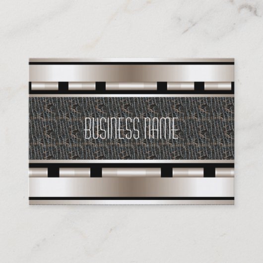 Visitekaartje Art Deco Black Cream Leather (Voorkant)