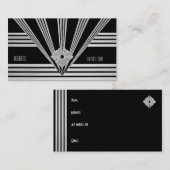 Visitekaartje Art Deco Black Stripe Zilveren Juwee (Voorkant / Achterkant)