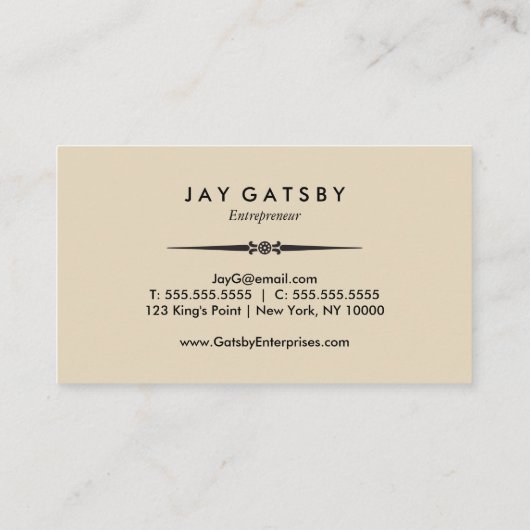 Visitekaartje | Art Deco-ontwerp (Achterkant)