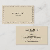 Visitekaartje | Art Deco-ontwerp (Voorkant / Achterkant)