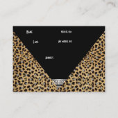 Visitekaartje Art Deco Zwart Wit Luipaard Skin (Achterkant)