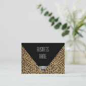 Visitekaartje Art Deco Zwart Wit Luipaard Skin (Staand voorkant)