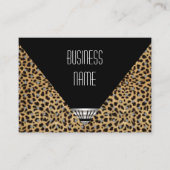 Visitekaartje Art Deco Zwart Wit Luipaard Skin (Voorkant)