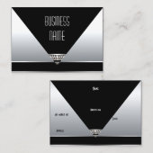 Visitekaartje Art Deco Zwart Zilver (Voorkant / Achterkant)