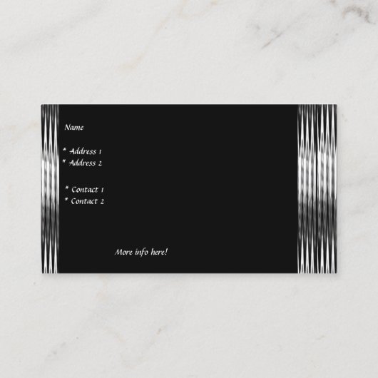Visitekaartje Art Deco Zwart Zilver Chroom (Achterkant)