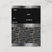 Visitekaartje Art Deco Zwart Zilver Leder (Achterkant)