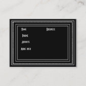 Visitekaartje Art Nouveau Deco Elegant (Achterkant)