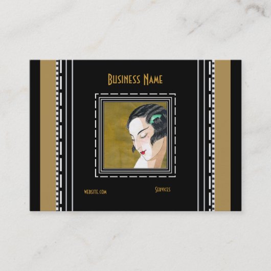 Visitekaartje Art Nouveau Deco Mode Elegant (Voorkant)