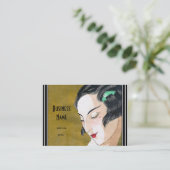 Visitekaartje Art Nouveau Deco Mode Elegant (Staand voorkant)