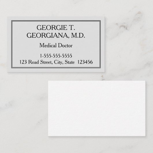 Visitekaartje  arts (Voorkant / Achterkant)