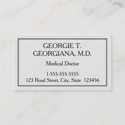 Visitekaartje arts (Voorkant)