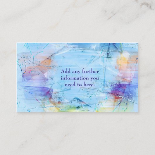 Visitekaartje Artsy Paint Pallette (Achterkant)