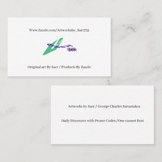 Visitekaartje : Artworksby_Sarr752 (Voorkant / Achterkant)