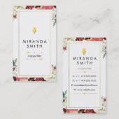 Visitekaartje auteur schrijver - afbeelding Floral (Voorkant / Achterkant)