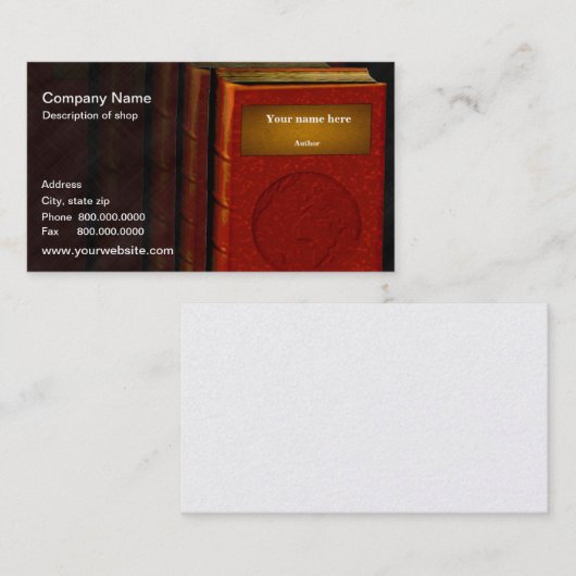 Visitekaartje Auteur/uitgever (Voorkant / Achterkant)