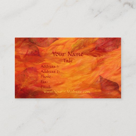 visitekaartje "Autumn Leaves" (Achterkant)