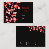 Visitekaartje Aziatisch Japans Rode Bloesem (Voorkant / Achterkant)