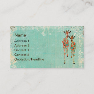 Visitekaartje Azure & Amber Giraffes/Labels