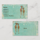 Visitekaartje Azure & Amber Giraffes/Labels (Voorkant / Achterkant)