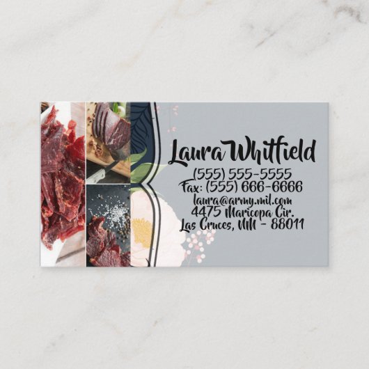 Visitekaartje Baby Roze Kosmos op Navy (Voorkant)