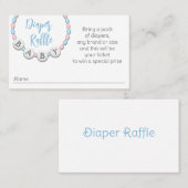 Visitekaartje Baby shower met luier Raffle (Voorkant / Achterkant)