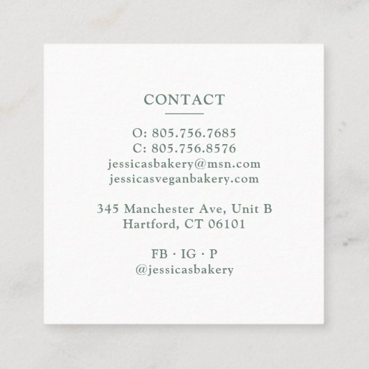 Visitekaartje bakkerijgebak (Achterkant)