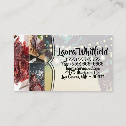 Visitekaartje Beach Sunset Palm String Lights (Voorkant)