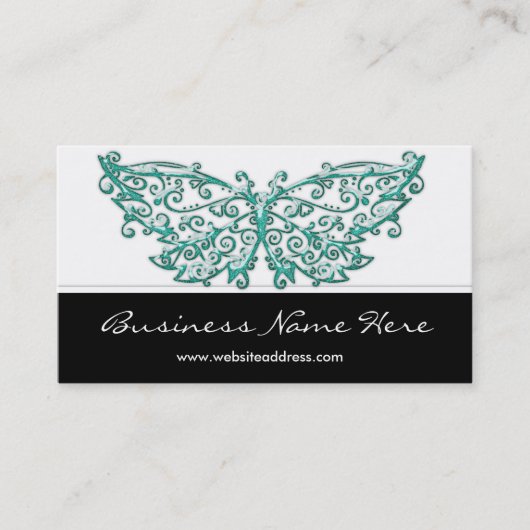 visitekaartje : Beauful Turquoise Butterfly (Voorkant)