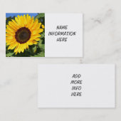 visitekaartje "BEAUTIFUL SUNFLOWER" (Voorkant / Achterkant)