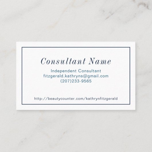 Visitekaartje Beautycounter Consultant (nr. QR) (Achterkant)