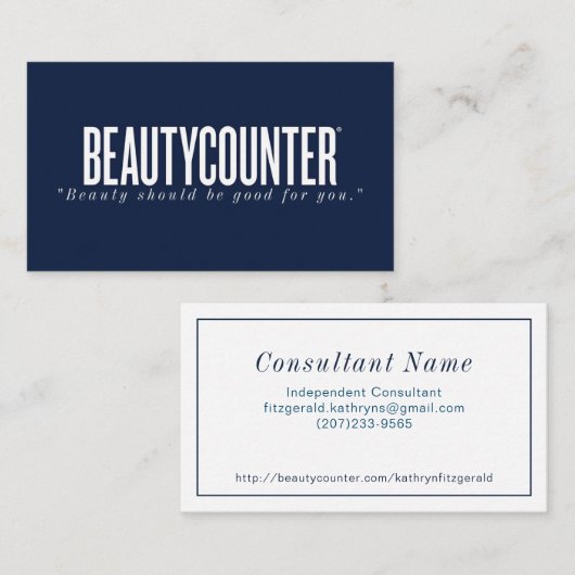 Visitekaartje Beautycounter Consultant (nr. QR) (Voorkant / Achterkant)